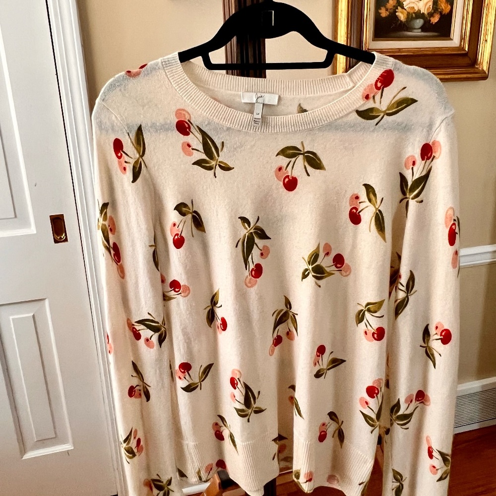 Josie Cashmere Cherry Sweater, Medium